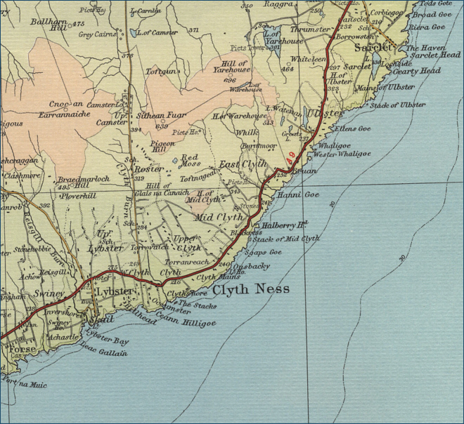 Clyth Ness Map