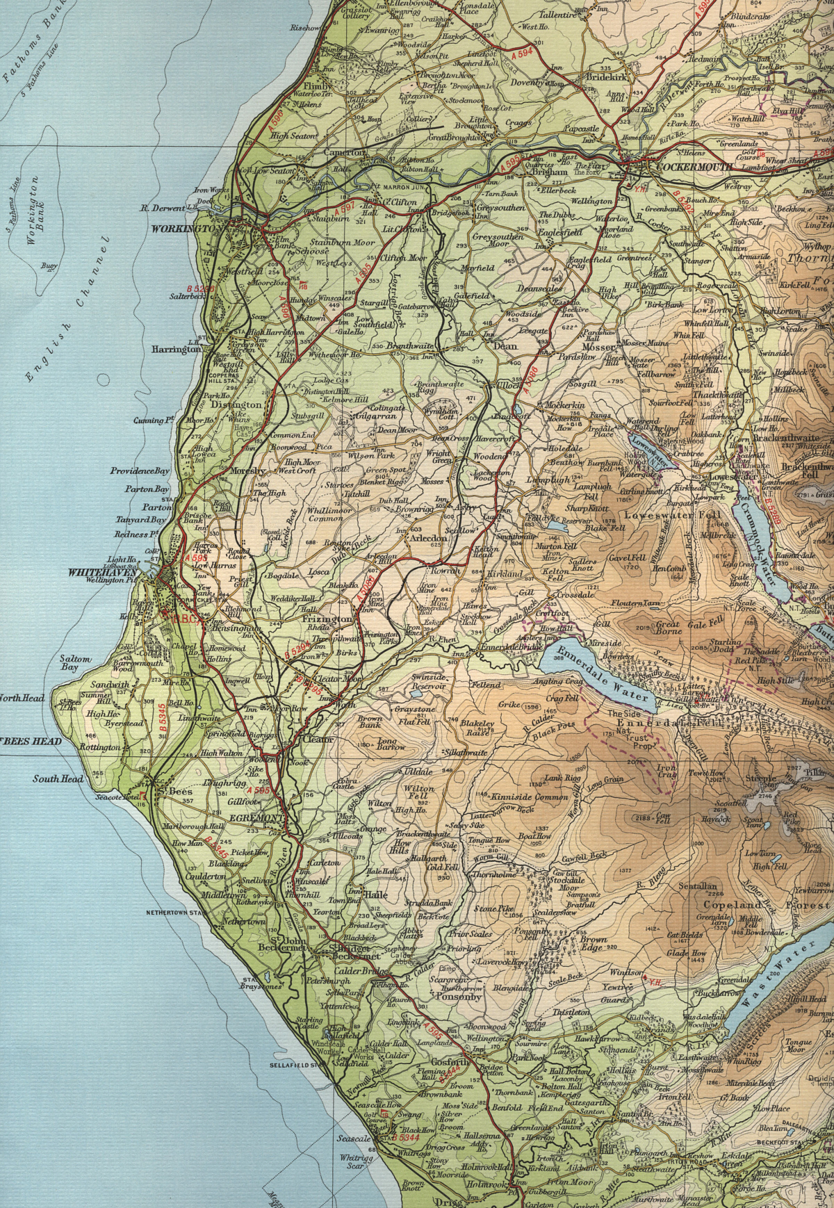 Road Map Of Cumbria England
