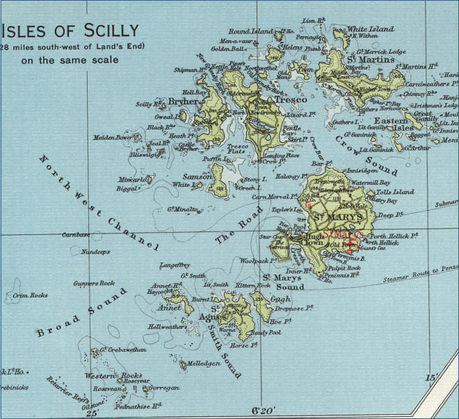 Scilly Isles Map